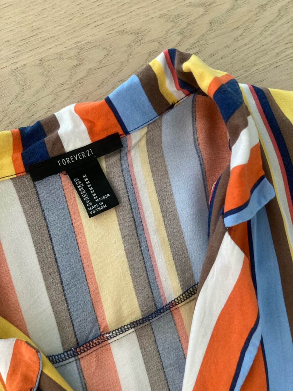Striped Button-Up Short Sleeve Top - Picture 5 of 6
